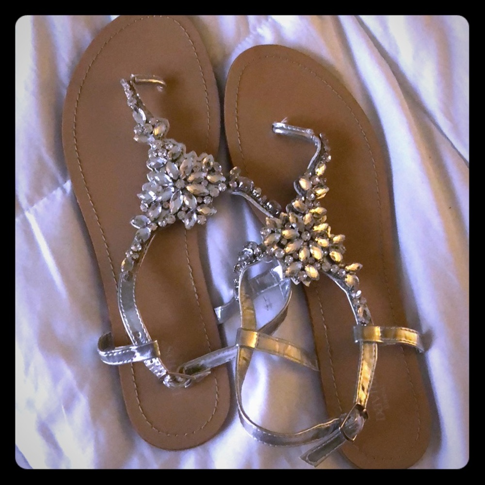 David’s bridal jeweled sandal
